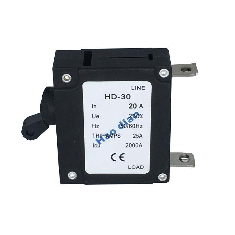 磁力液压电磁塑壳断路器HD-30系1P/20A液压 设备保护电磁式断路器