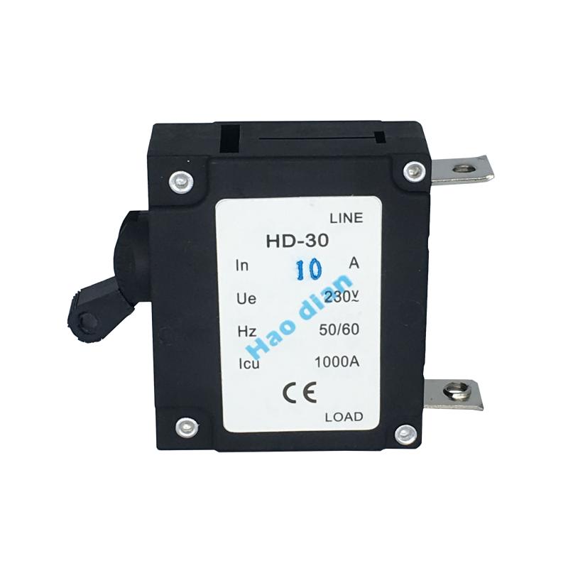 磁力液压电磁塑壳断路器HD-30系1P/10A液压 设备保护电磁式断路器