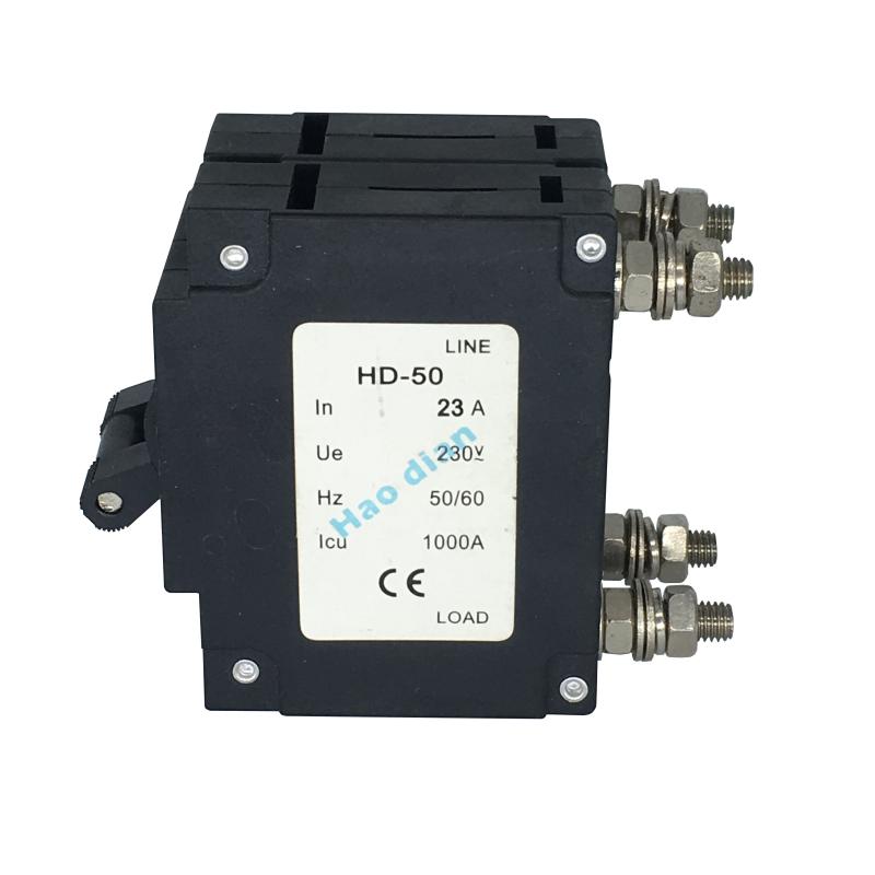 塑壳断路器好电液压式电磁断路器HD-50/2P 23A过载设备保护断路器