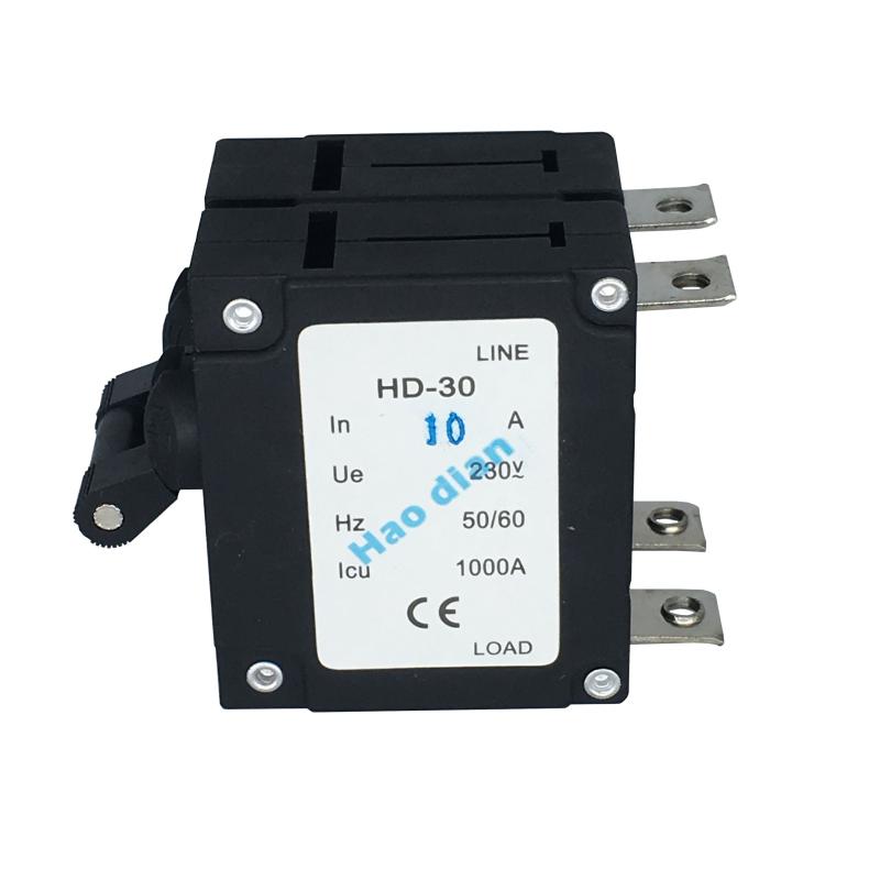 磁力液压电磁塑壳断路器HD-30系2P/10A 设备保护电磁式断路器