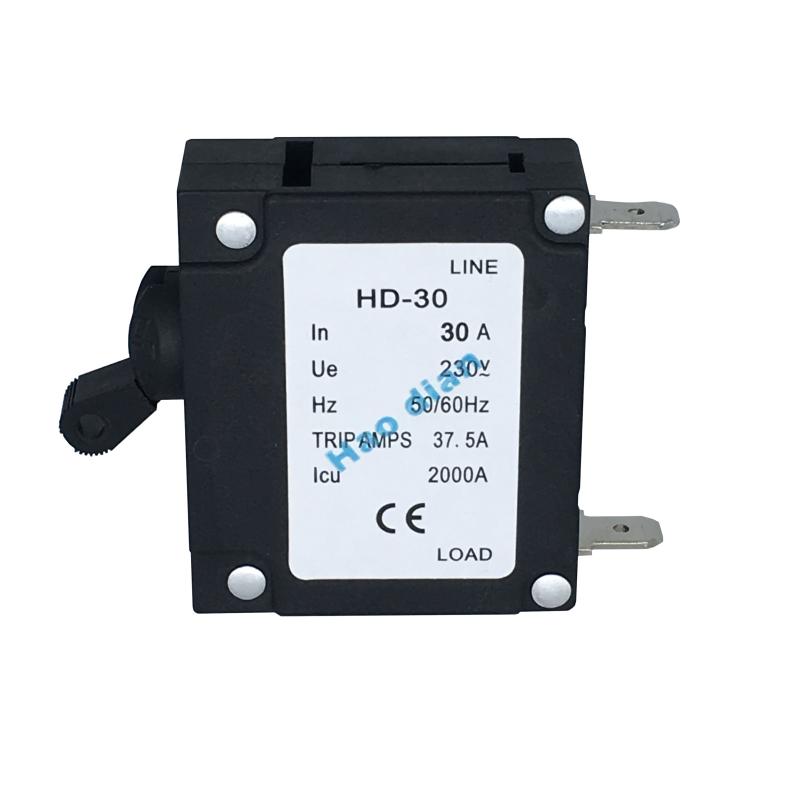 好电塑壳断路器HD-30系1P/30A磁力液压设备保护电磁式断路器插脚
