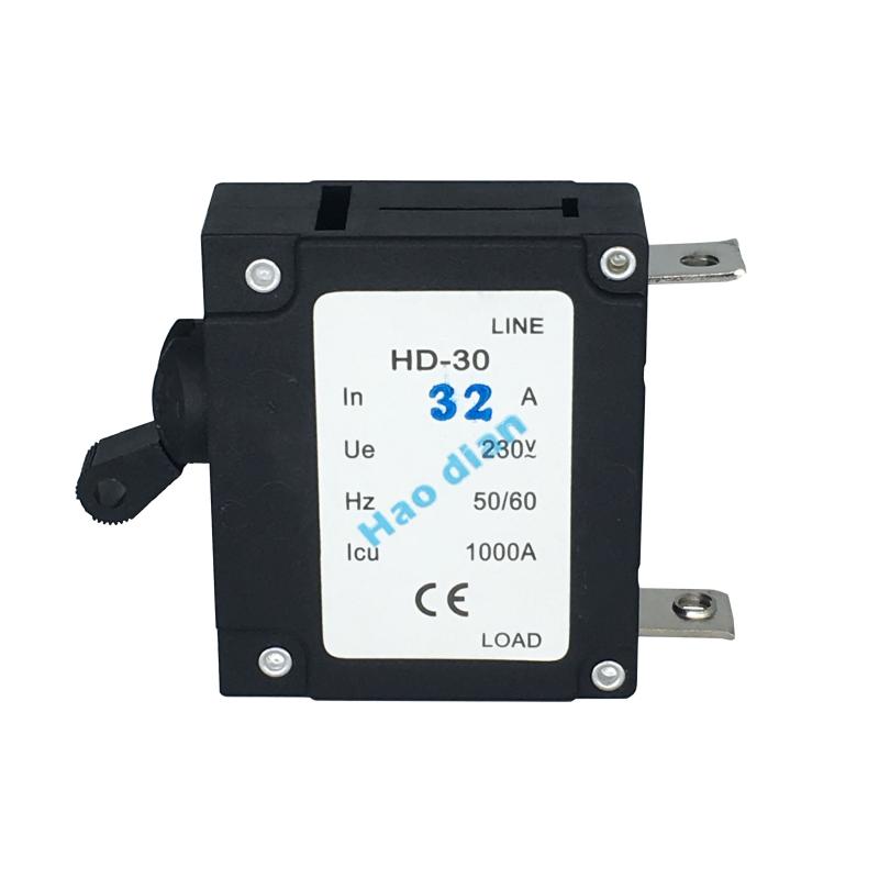 好电磁力液压电磁塑壳断路器HD-30系1P/32A 设备保护电磁式断路器