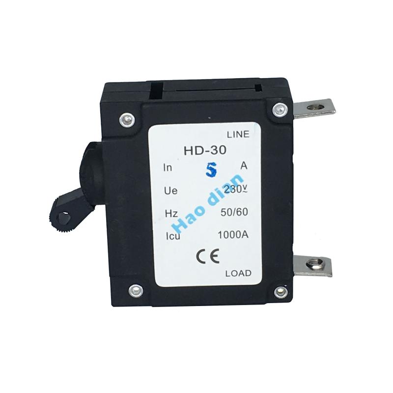 磁力液压电磁塑壳断路器HD-30系1P/5A 液压 设备保护电磁式断路器