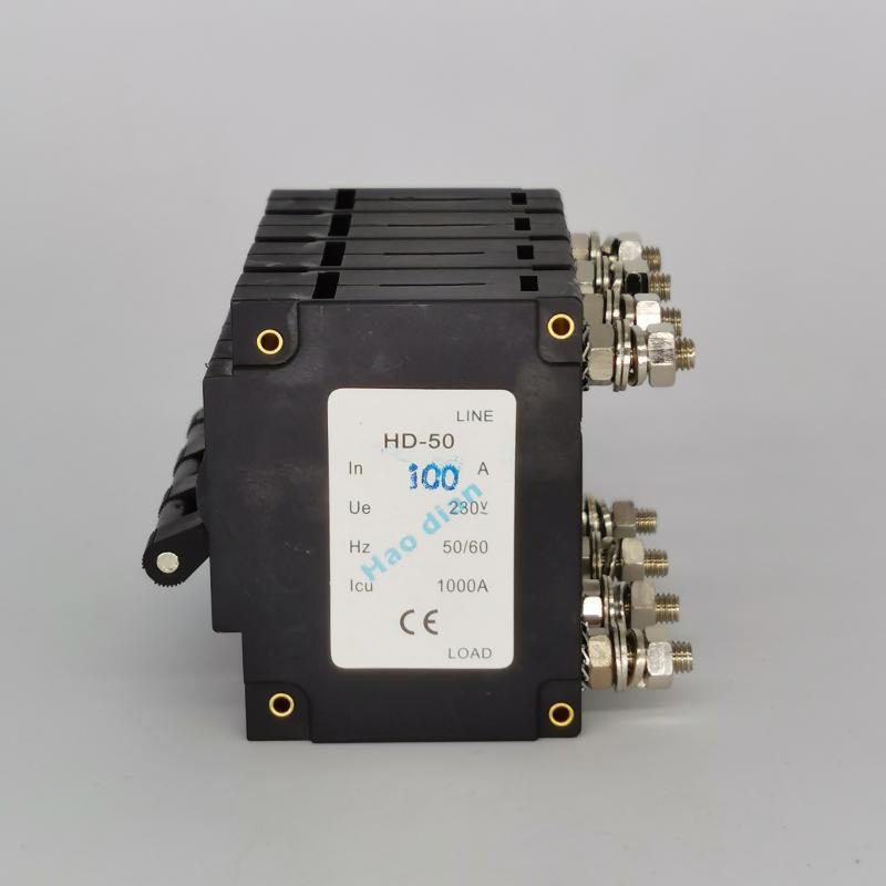 好电直销塑壳断路器液压电磁式HD-50 4P 100A过载设备保护断路器